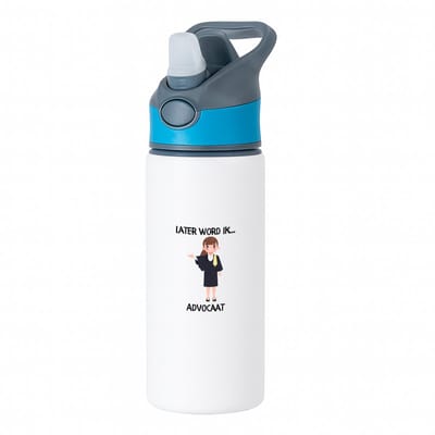 Hacebo® - Later word ik advocaat waterfles met rietje blauw - Advocaat - Advocates - Jurist - pleiter - rechtsgeleerde - water fles - 650ML