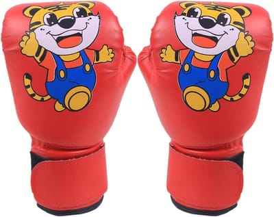 Kinder Bokshandschoenen - Jeugd Vechthandschoenen - Sport Training - Ergonomisch Ontworpen - 3-12 Jaar - Rood