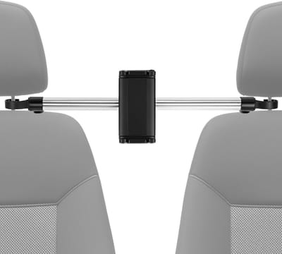 Tablet houder voor autokopsteun - telescopische aluminium stang, 360° draaibare klem - geschikt voor 4.7-12.9 inch apparaten, ideaal voor reizen en entertainment