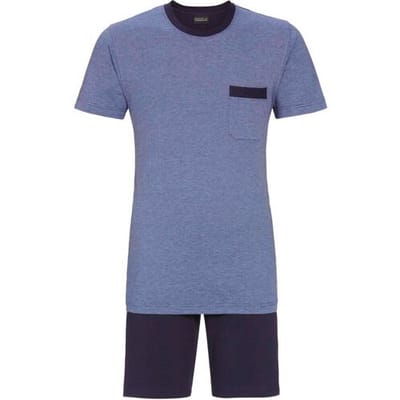Blauwe heren shortama katoen van Ringella - Blauw - Maat - S
