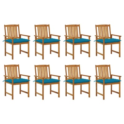 vidaXL - Tuinstoelen - 8 - st - met - kussens - massief - acaciahout