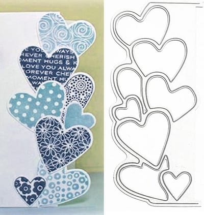 Set Snijmallen Hartrand voor Kaarten Maken en Scrapbooking - Decoratieve Embossing Mallen