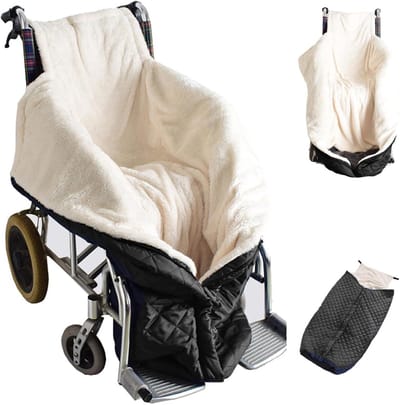Rolstoel Voetenzak - Warmtedeken - Buiten Zitten - Winddichte Stof - 130 cm Lang - Zwart