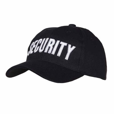 Baseball cap/pet - security- Zwart