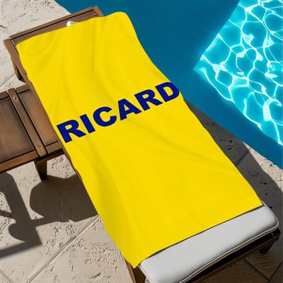 R-ricard-D LOGO Handdoek Strand Sneldrogend Zacht Zwembad Handdoeken Cadeau voor Reizen Sportschool Douche Kamperen sport W76*H152(CM)