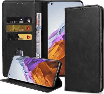 Smartphonica Telefoonhoesje geschikt voor Xiaomi Mi 11 Pro kunstleren Hoesje met Magnetische sluiting en Pasjeshouders Book Case met Klepje - Zwart geschikt voor Xiaomi Mi 11 Pro