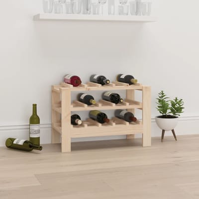 vidaXL - Wijnrek - 61,5x30x42 - cm - massief - grenenhout - bruin