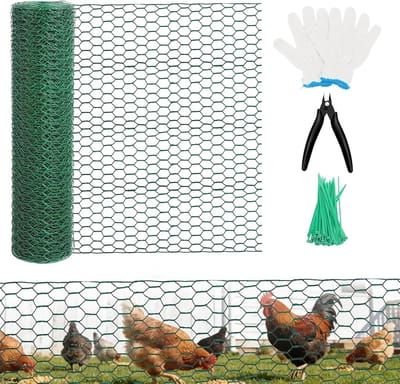 Beschermend Gaas - Dierengaas Tuin - Tuinieren Bloemen - PVC Gecoat Zeshoekig - 43x7cm - Groen