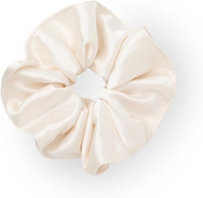 Zachte Satijnen Scrunchies voor Dikke Haarstijlen - Comfortabele Ponytail Houder met Parels, 14 cm, Perfect voor de Winter