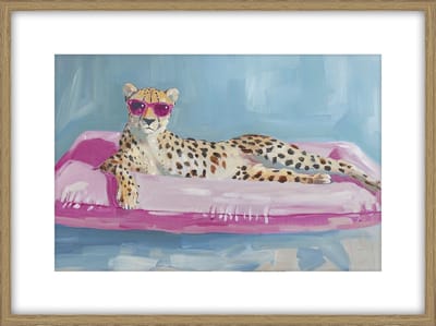 HomeBound by KY | Schilderij met frame Cheetah luchtbed | schilderij | 80x60x3,3cm
