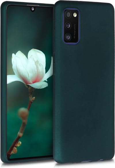 kwmobile telefoonhoesje geschikt voor Samsung Galaxy A41 - Hoesje voor smartphone - Back cover in metallic petrol