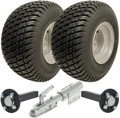 18x8,50-8 ATV-aanhangwagenkit met Wanda P332-wielen, naaf en halve assen, draaibare koppeling, 750 kg