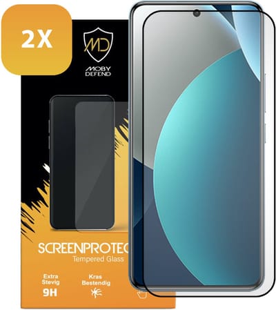 2-Pack MobyDefend Screenprotectors - Geschikt voor Xiaomi Redmi Note 15 Pro 4G - Screensavers Met Zwarte Randen - Gehard Glas