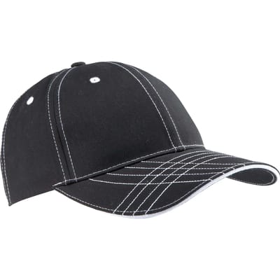 K-up Modieuze Cap Met 6 Segmenten KP109 - Black / White - One size
