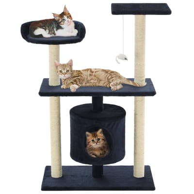 vidaXL - Kattenkrabpaal - met - sisal - krabpalen - 95 - cm - donkerblauw