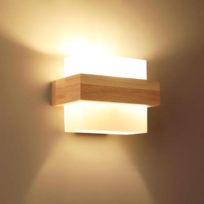 Vintage Houten Wandlamp E27 voor Binnen - Modern en Minimalistisch Design