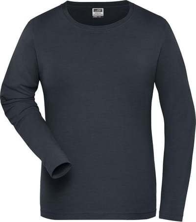 James and Nicholson Dames/dames Organic Cotton Sweater met lange mouwen (Koolstof)