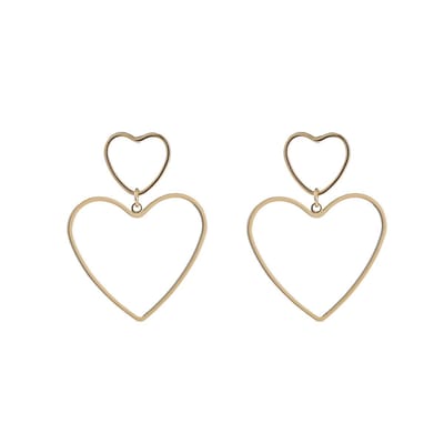 Go Dutch Label Oorhangers fine open hearts Goud