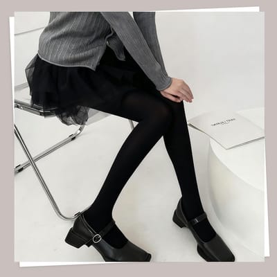 Zwarte en Bruine Panty voor Vrouwen en Meisjes, 100 Denier Opaque, Comfortabele Hoge Taille, Ideaal voor Dans en Feestjes