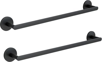 CECIPA max 2PCS Handdoekrek Zwart - Handdoekrek badkamer - Wandmontage Handdoekhouder - Zelfklevend / Zonder Boren - Handdoekstang - Zwart