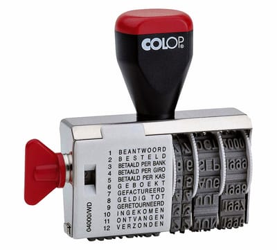 Colop Woord-datumstempel 04000 - 12 teksten - 4mm letterhoogte