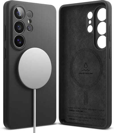 Ringke Silicone Magnetic Hoesje Geschikt voor Samsung Galaxy S26 Ultra | Compatibel met MagSafe / Qi2 | Back Cover met Magneet | Zacht Siliconen | Slank Design | Zwart