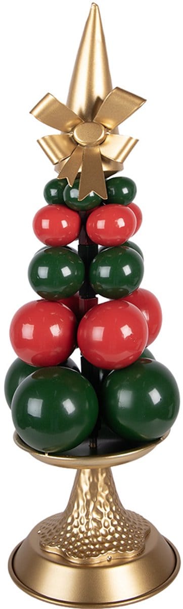 Clayre & Eef Kerstdecoratie Beeld Ø 20x56 cm Groen Metaal