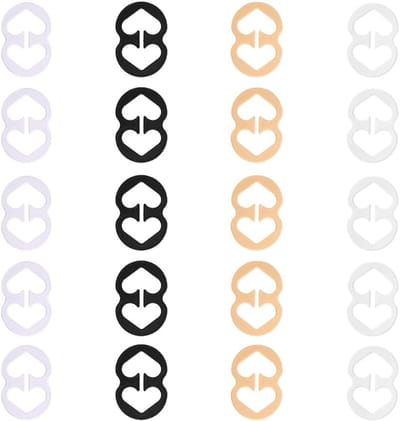 20 Bra Clips met Kruis Haken, Verborgen Bandjes en Voorzijde met Slides in Zwart, Wit, Beige en Transparant - Perfect voor Onderkleding en Comfortabele Pasvorm