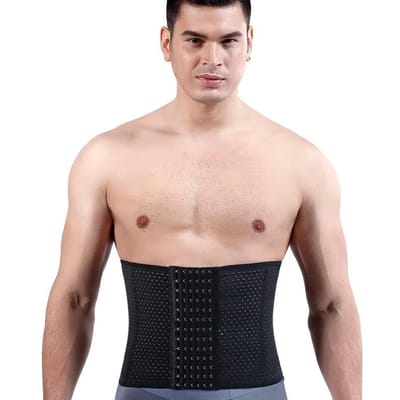 Ceinture de sudation pour homme Corset amincissant Contrôle du ventre Shapewear de fitness à compression pour abdomen Façonneurs de ventre 4XL noir