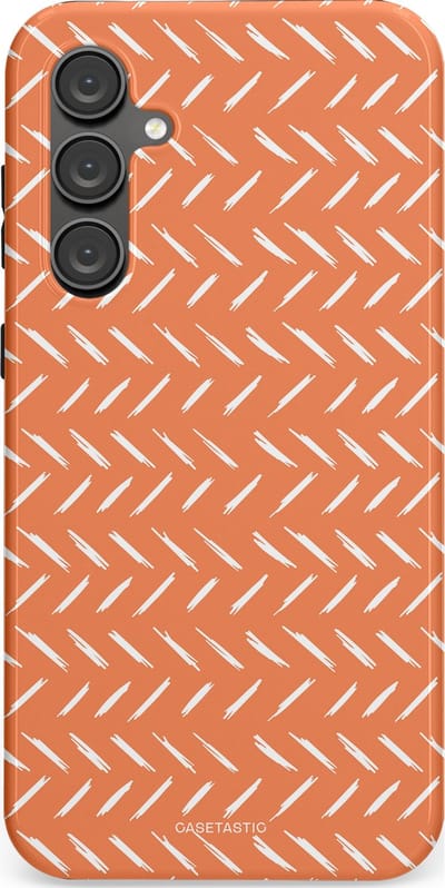 Casetastic hoesje geschikt voor Samsung Galaxy S23 FE - Dubbellaagse bescherming - Oranje Witte Nederland Cross Patroon - Fashion Case - Terracotta Zand
