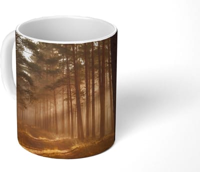 Mok - Koffiemok - Bos - Mist - Zonlicht - Mokken - 350 ML - Beker - Koffiemokken - Theemok