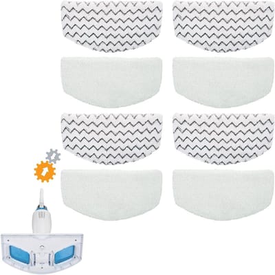 Stoomreiniger Pads - Dweil Pads - Vloeren Schoonmaken - Met Schrobstrips - 60 x 7 cm - Wit
