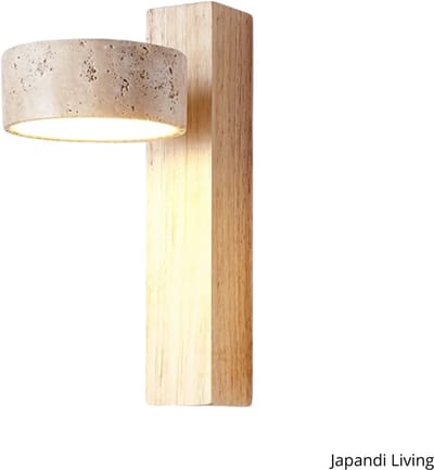 Japandi Living - Wandlamp - Wandlampen - Binnen - Slaapkamer - Lamp - Japandi - Minimalistisch - 23x10cm - Eikenhout / Beige