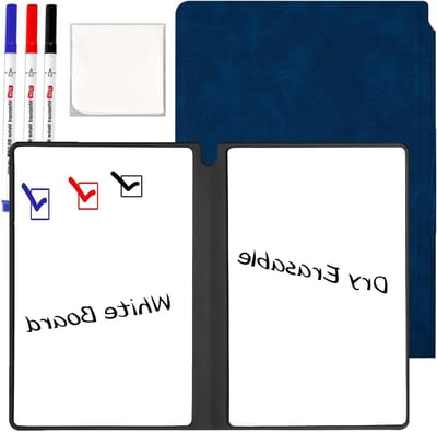 Klein A5 Whiteboard Notitieboek met Pen en Doek, Draagbaar Drooguitwisbaar Whiteboard voor Thuis, Kantoor en School, Herbruikbaar Notitieblok voor Lijsten en Studynotes