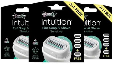 Wilkinson Intuition 2in1 Soap and Shave Navulmesjes - 3 x 4 stuks - Voordeelverpakking