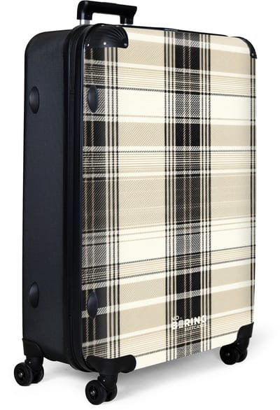 NoBoringSuitcases.com® - Koffer groot - Reiskoffer lichtgewicht - Klassiek geruit patroon in beige - Rolkoffer met 4 wielen - Grote trolley XL - 98 liter bagage