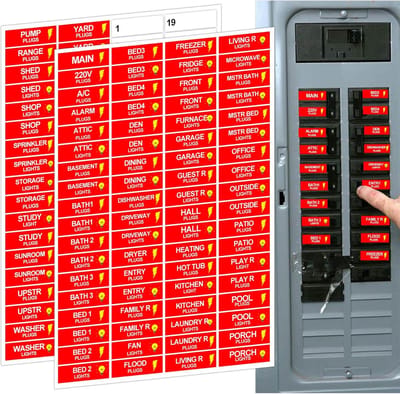 144 Stuks Zekeringkast Stickers - Elektrische Groepenkast Etiketten voor Schakelaars en Zekeringen