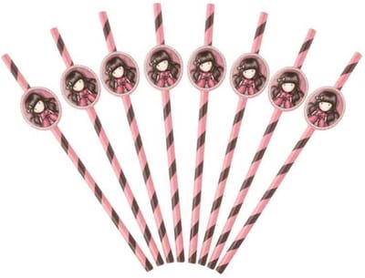 Smiffys Feestdecoratie Santoro Gorjuss Ladybird Straws Roze