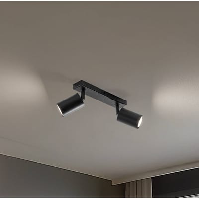 SIGMA Plafondspot Zoom, 2-lamps, zwart