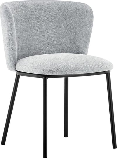 Stoel Lynn Lichtgrijs - Stof - Set van 2 - Zithoogte 49.5 cm - Zitdiepte 45 cm