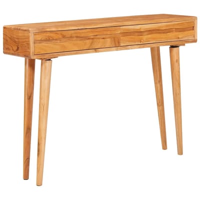 vidaXL - Wandtafel - met - lade - Bruin - 110 - x - 30 - x - 80 - cm - Massief - Acacia - Hout