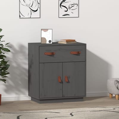 vidaXL - Dressoir - 65,5x40x75 - cm - massief - grenenhout - grijs