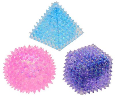 Glamour Antistress Knijpvormpjes - Slow rise glitter vorm - 4 cm - 3 stuks