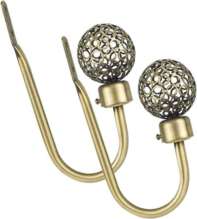 Metalen gordijnhaak U-vorm - 2 Stuks - Antieke Bronzen Kleur