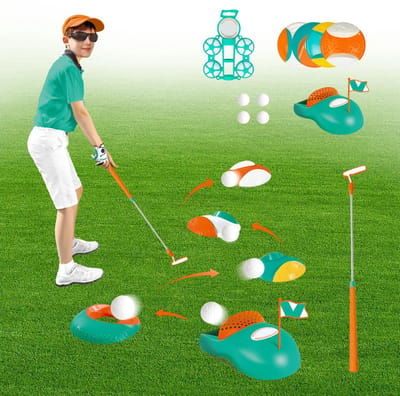 Unyqoos® Complete kinderspeelgoed golfset met verstelbare clubs en balteruggave