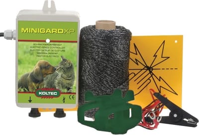 Koltec Minigard XP Tuinset — Complete schrikdraadset voor tuin — Koltec Minigard XP, tuinset schrikdraad, schrikdraad katten en honden