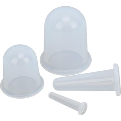 4 stuks Siliconen Cupping Set Cellulitis Verwijderen Rimpelverwijdering Gezicht Vacuüm Zuignappen white