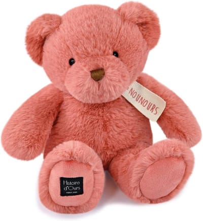Lieve Teddybeer - Knuffelbeer Pluche - Geboortecadeau - Zachte pool unieke vorm - 28 cm - Roze