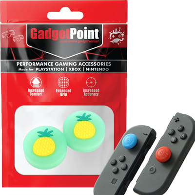 Gadgetpoint - Thumb Grips voor Nintendo Switch Joy-Con Controllers - Gaming Thumbgrips - Performance Anti-Slip Thumbsticks - Bescherming Accessoires - Fruit - Ananas groen
