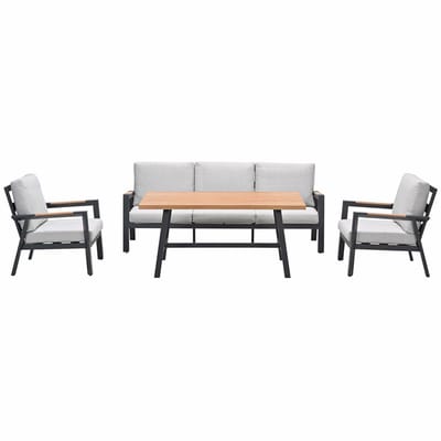 Garden Impressions Lissabon lounge dining set 4-delig stoel-bank - valley sand